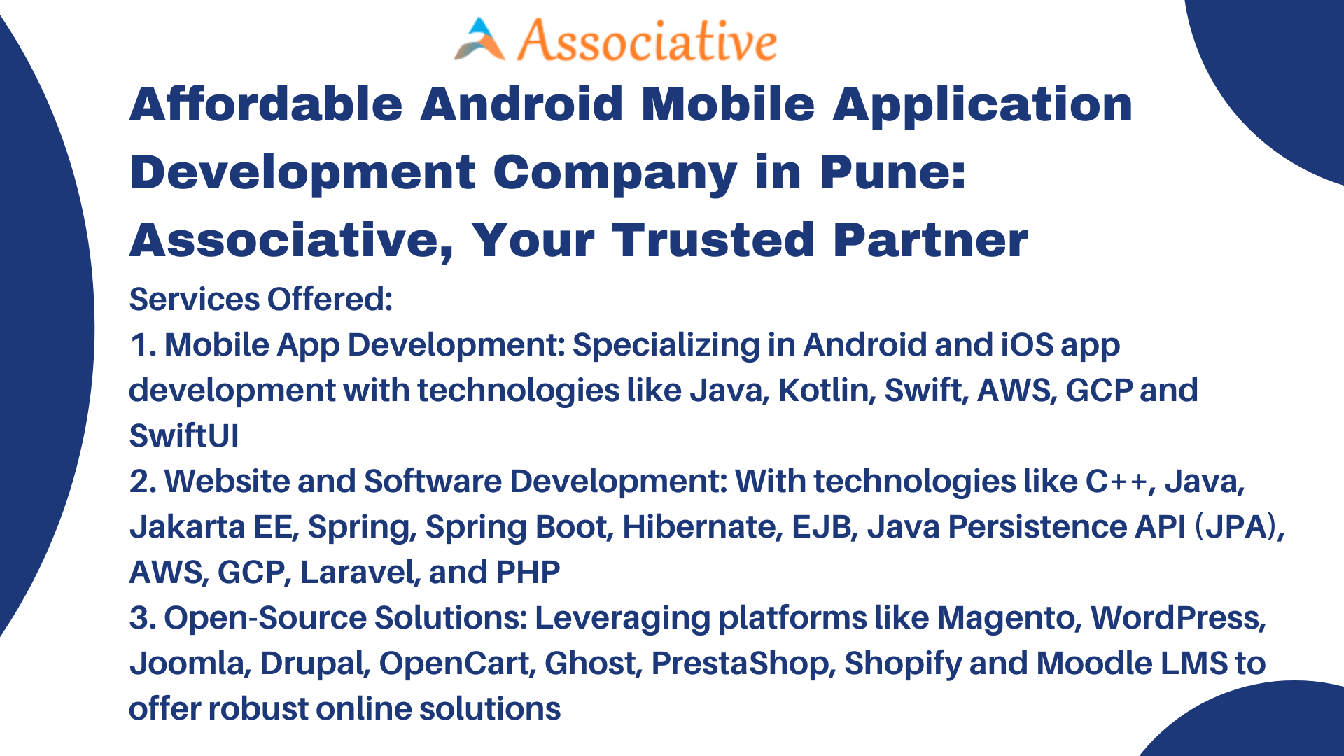Affordable Android Mobile Application Development Company in Pune Associative Your Trusted Partner