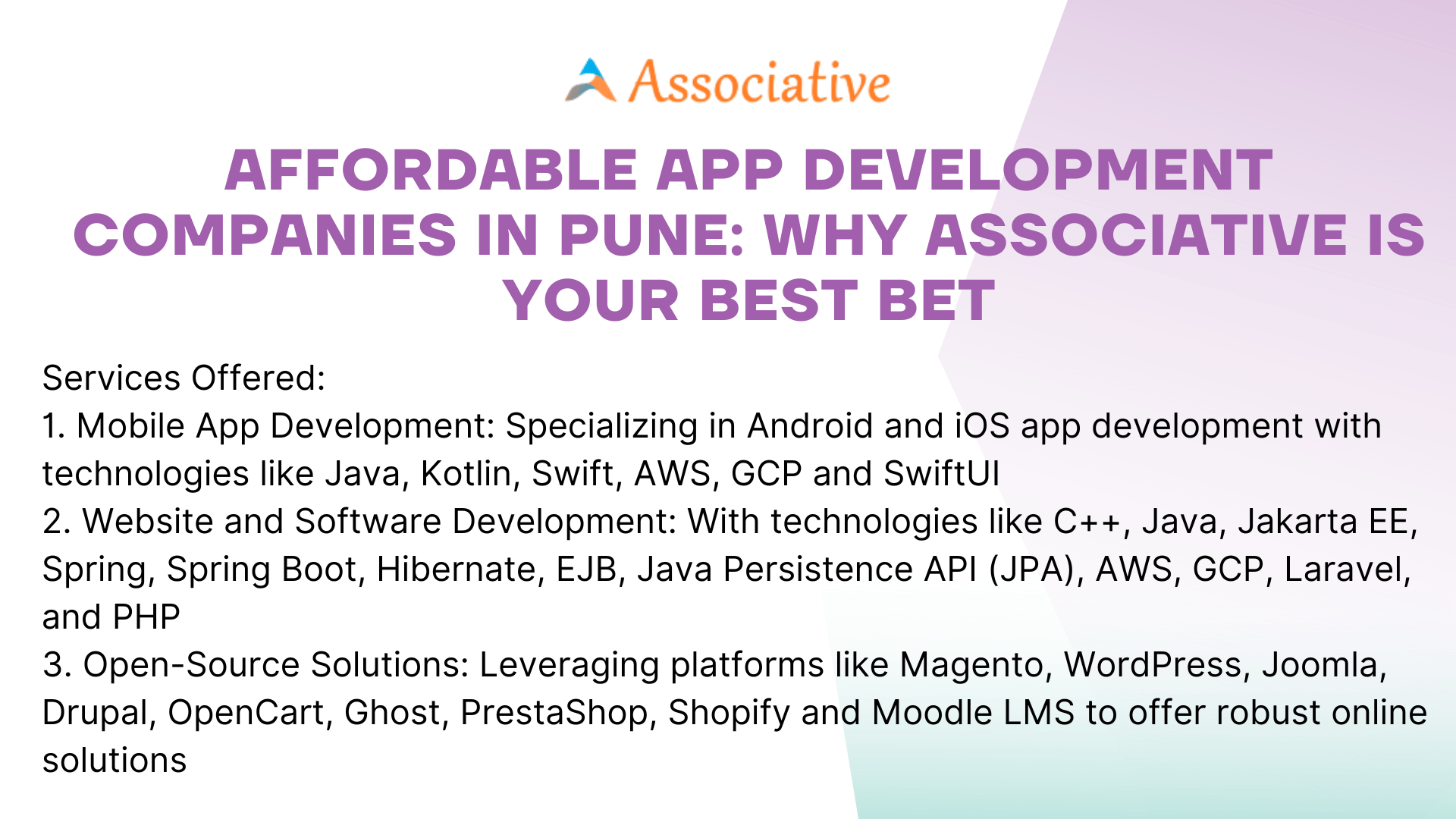Affordable App Development Companies in Pune Why Associative is Your Best Bet