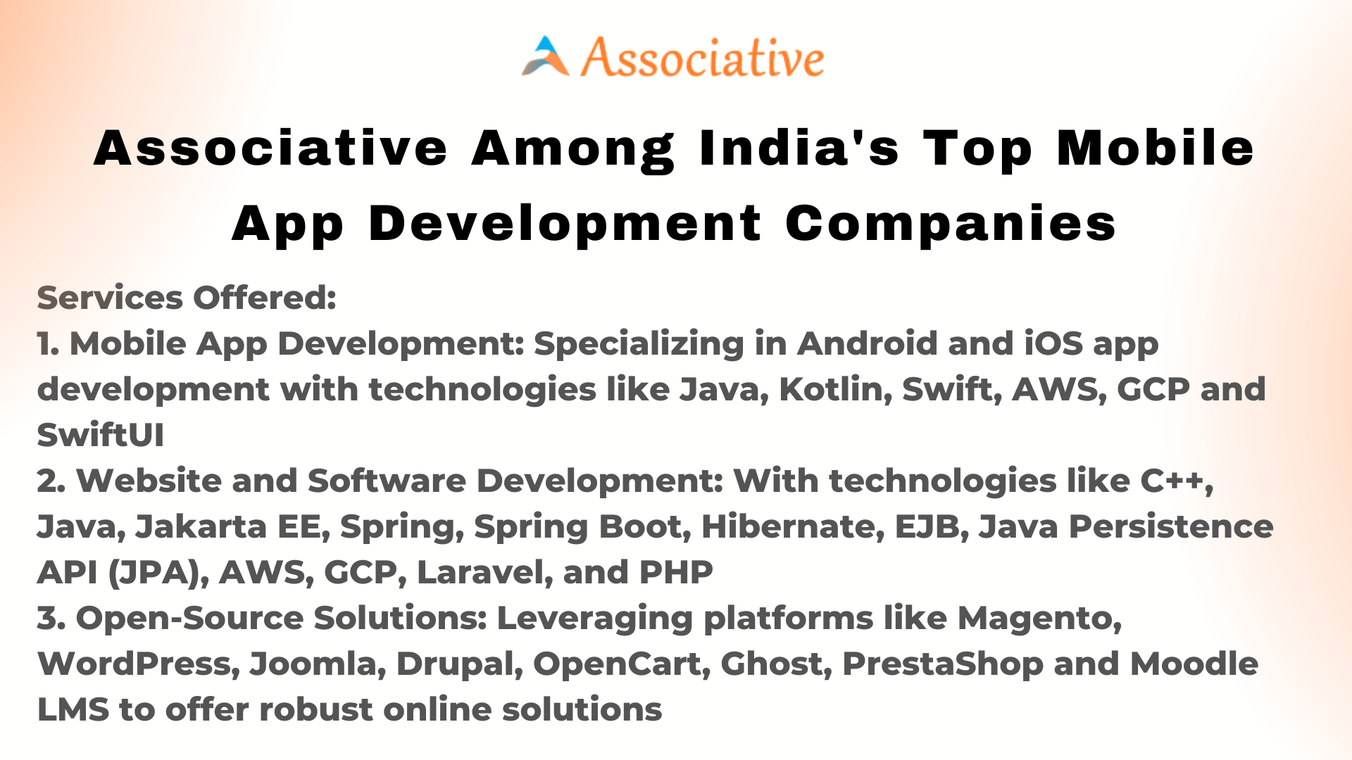 Associative Among India's Top Mobile App Development Companies
