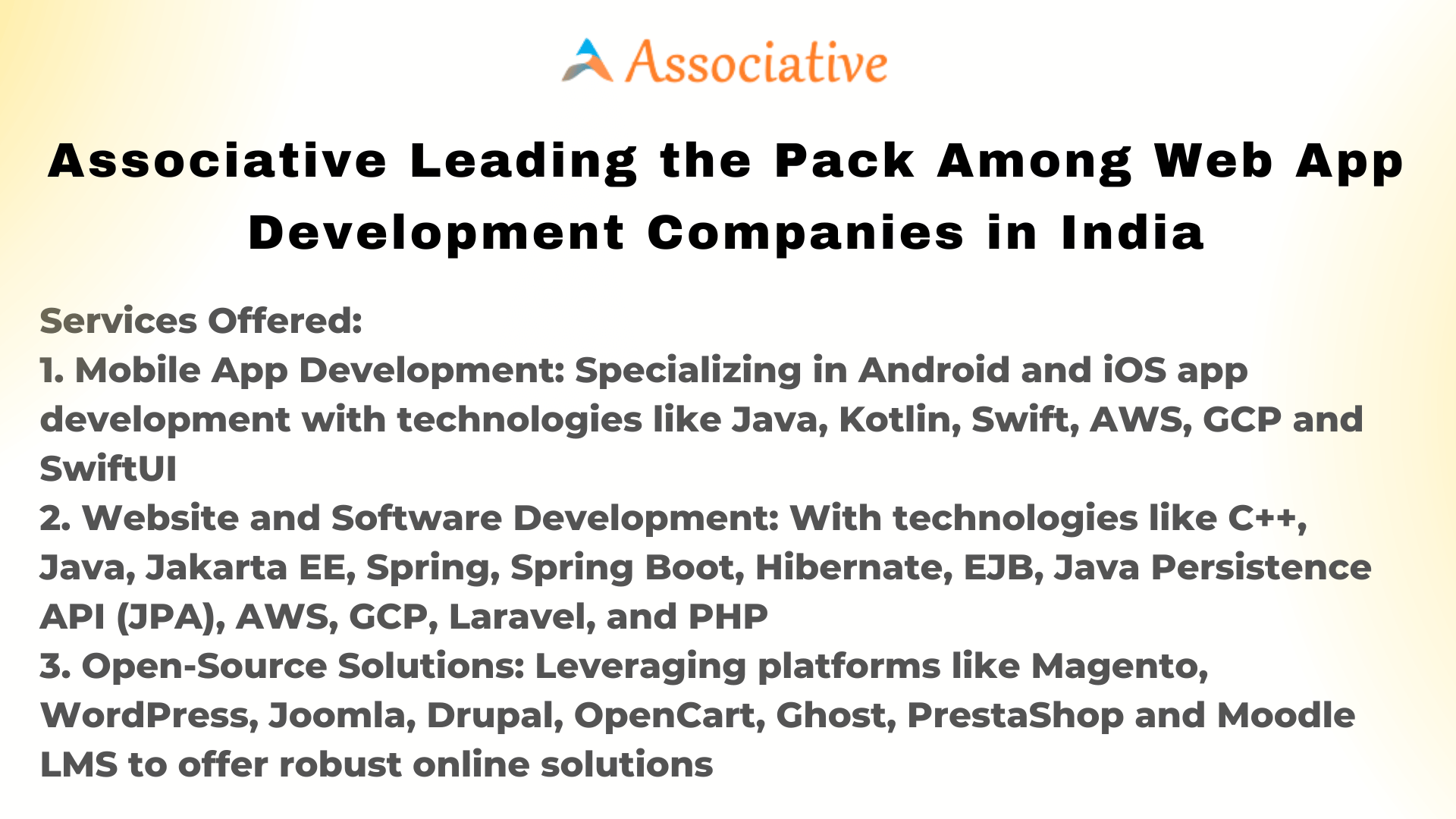 Associative Leading the Pack Among Web App Development Companies in India