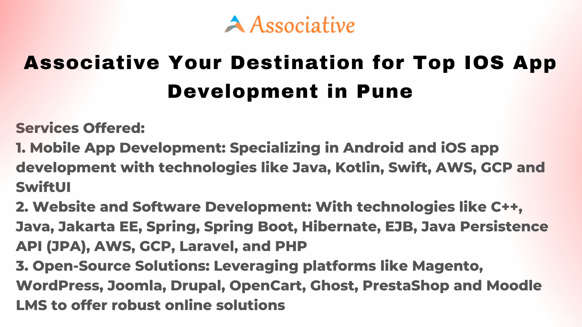 Associative Your Destination for Top IOS App Development in Pune