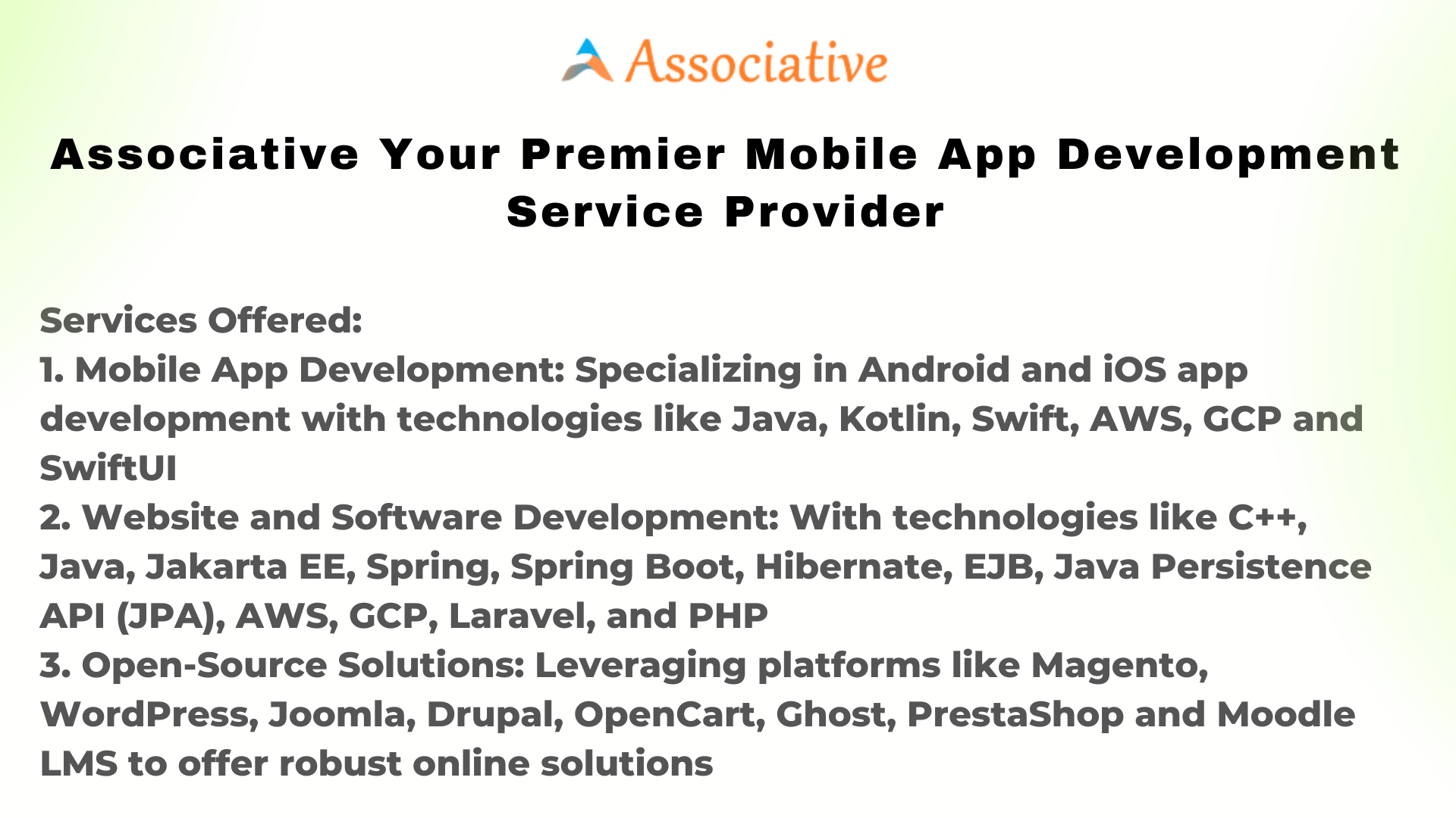 Associative Your Premier Mobile App Development Service Provider