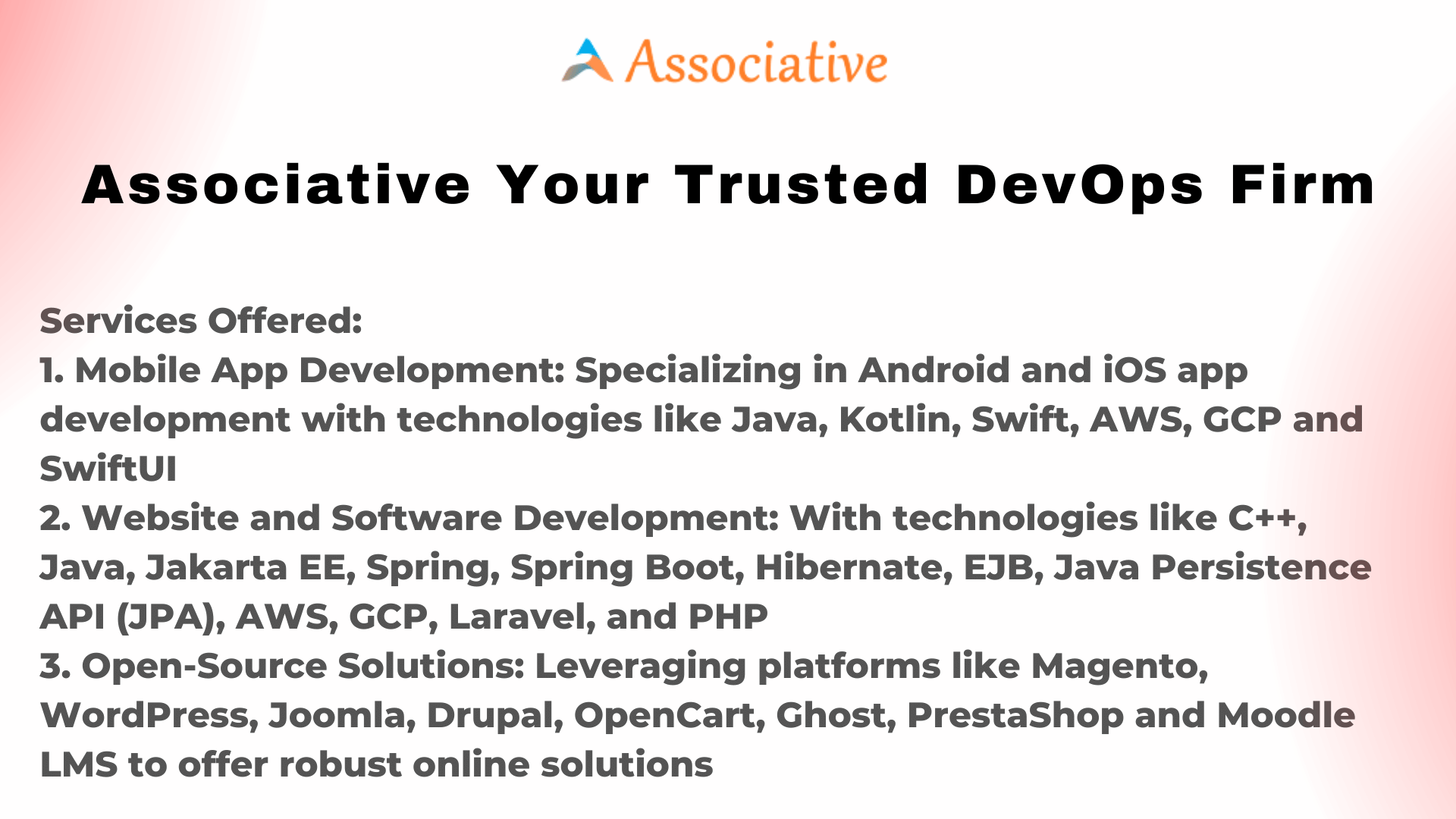 Associative Your Trusted DevOps Firm