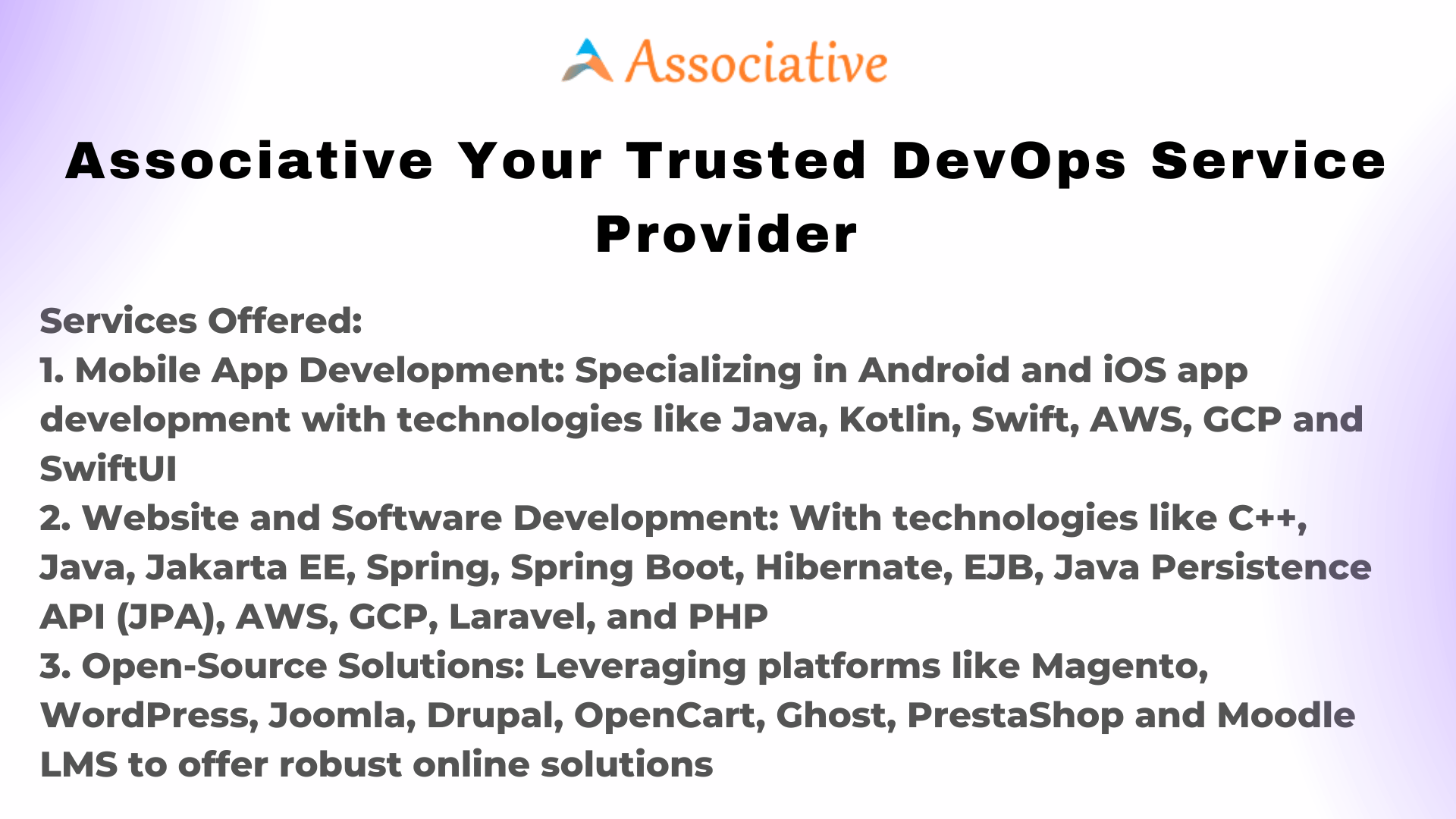 Associative Your Trusted DevOps Service Provider