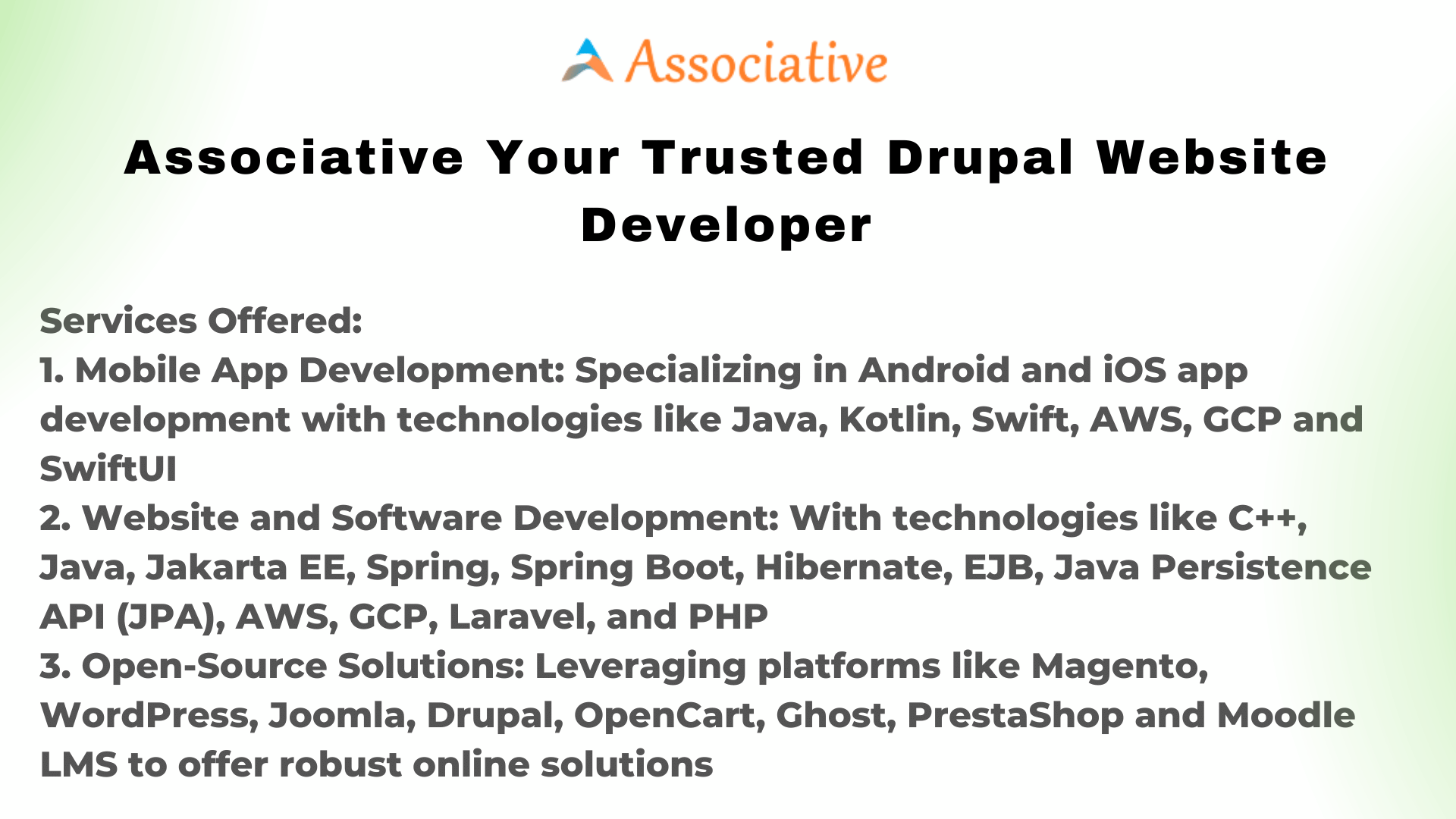 Associative Your Trusted Drupal Website Developer