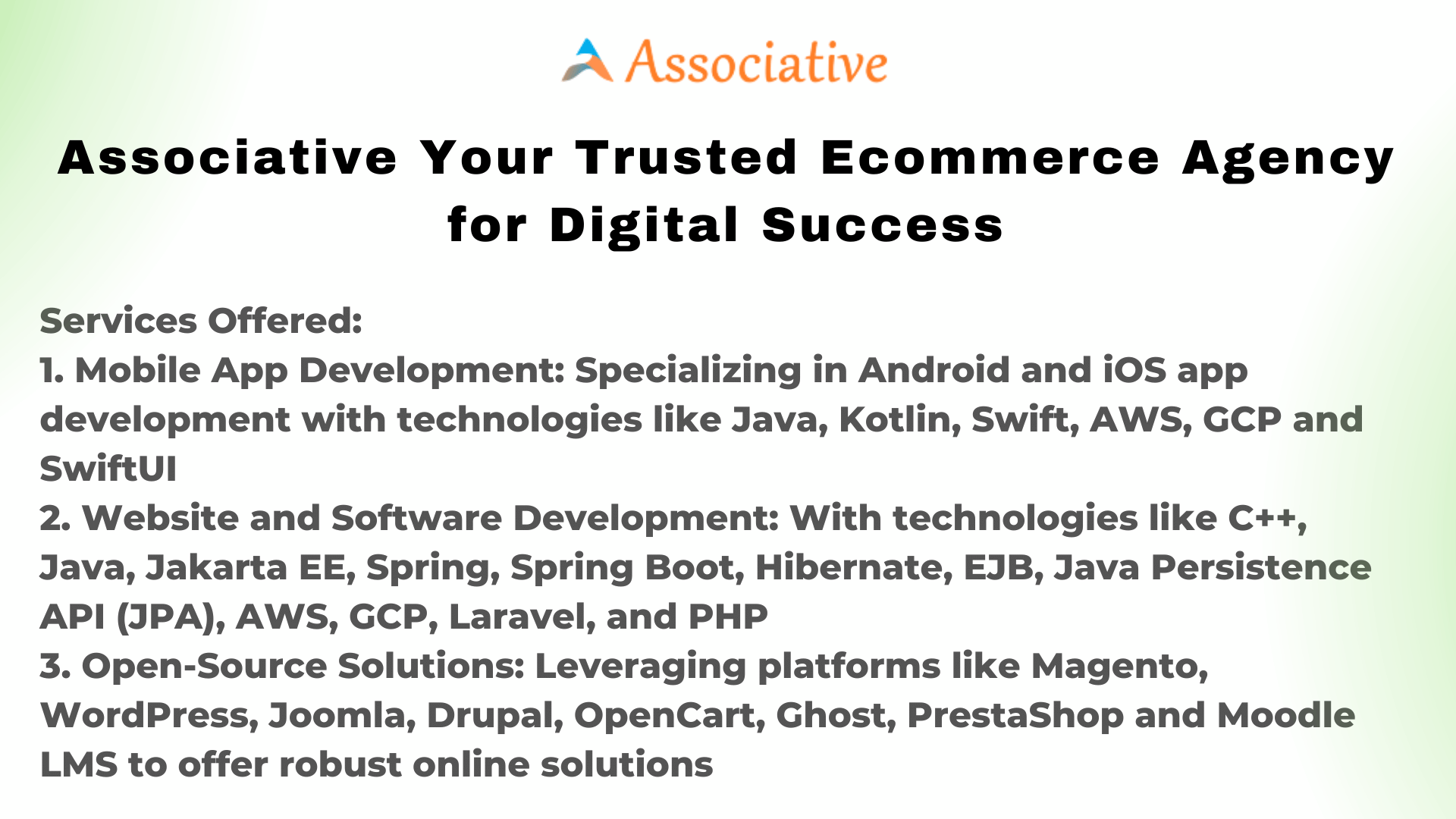 Associative Your Trusted Ecommerce Agency for Digital Success