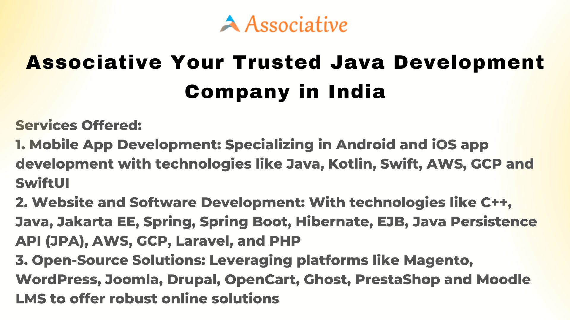 Associative Your Trusted Java Development Company in India
