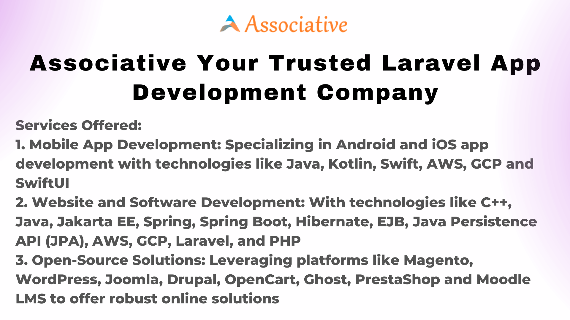 Associative Your Trusted Laravel App Development Company