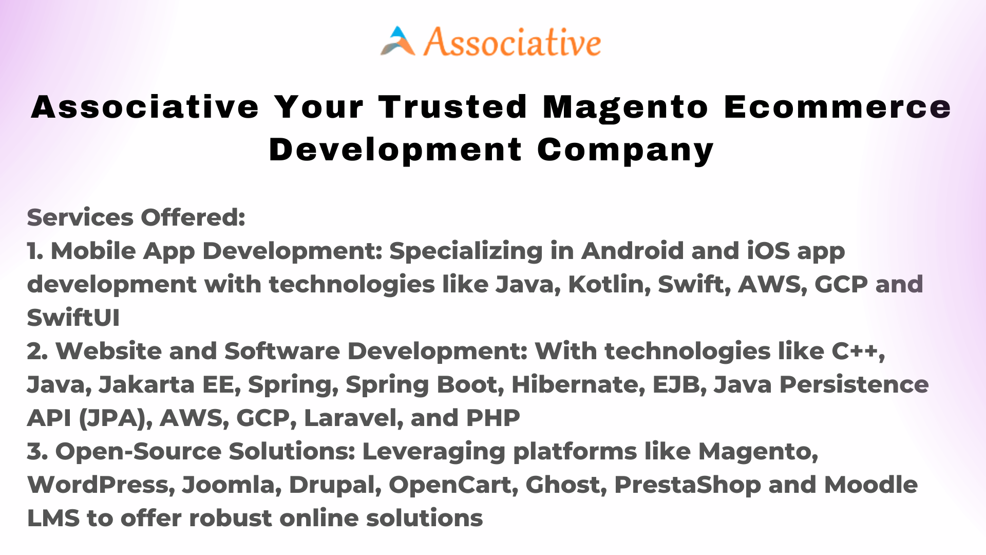 Associative Your Trusted Magento Ecommerce Development Company