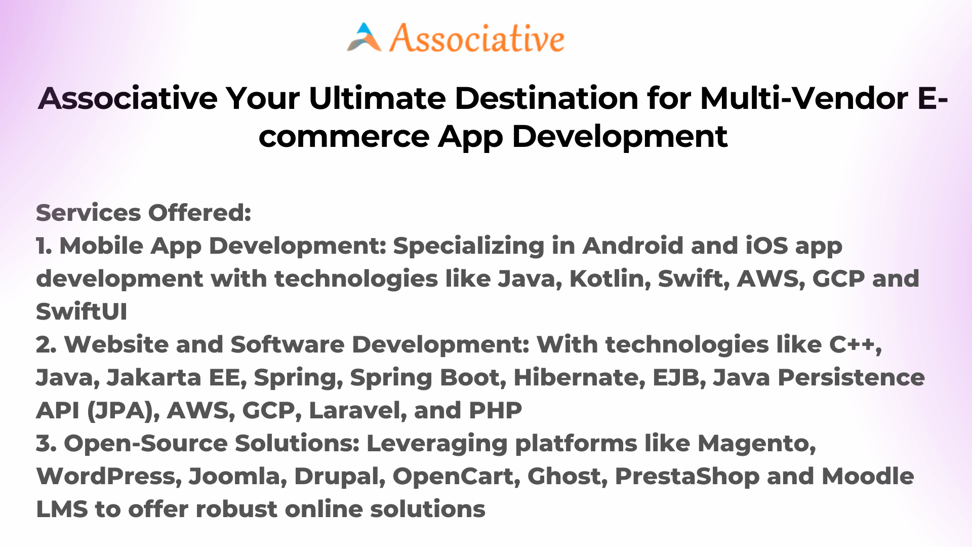 Associative Your Ultimate Destination For Multi Vendor E Commerce App Development Associative Associative Your Ultimate Destination For Multi Vendor E Commerce App Development Associative