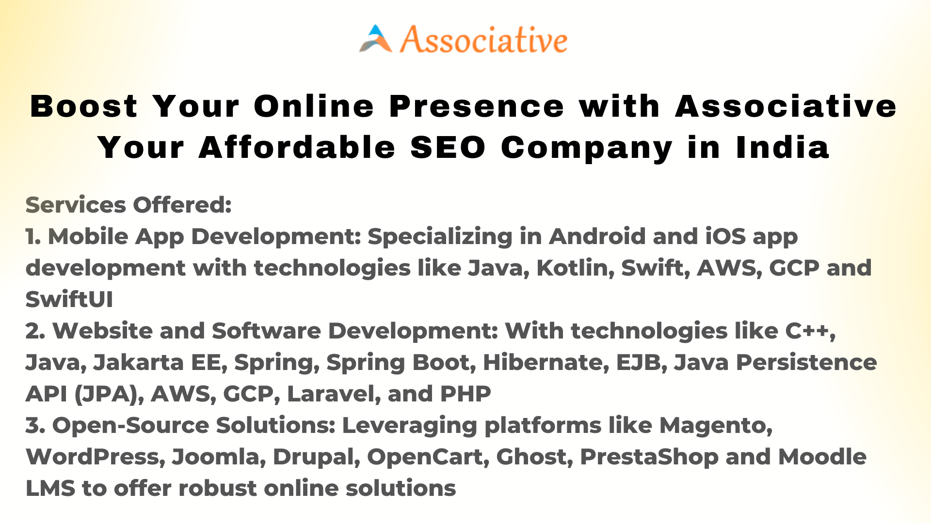 Boost Your Online Presence with Associative Your Affordable SEO Company in India