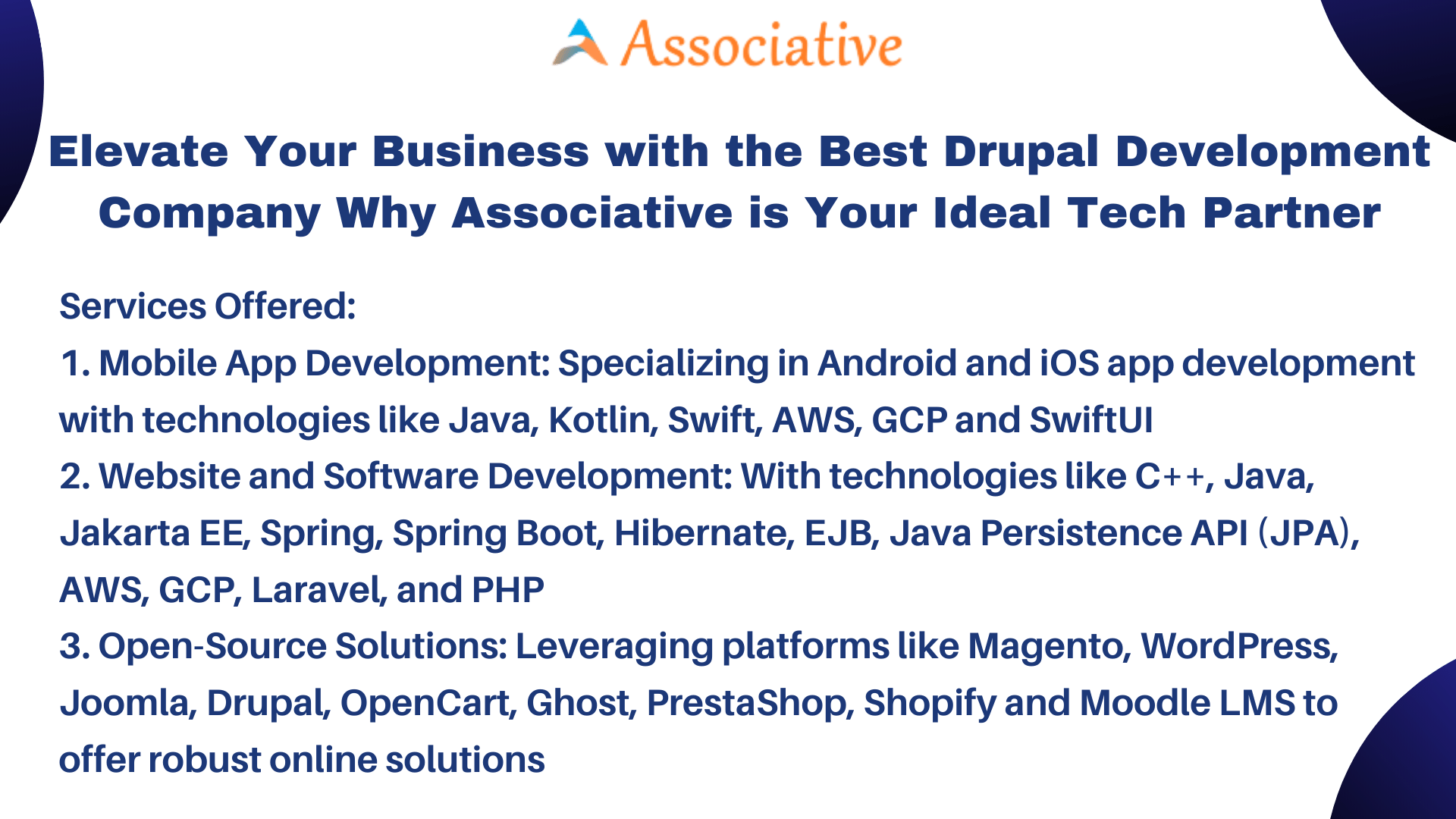 Elevate Your Business with the Best Drupal Development Company Why Associative is Your Ideal Tech Partner