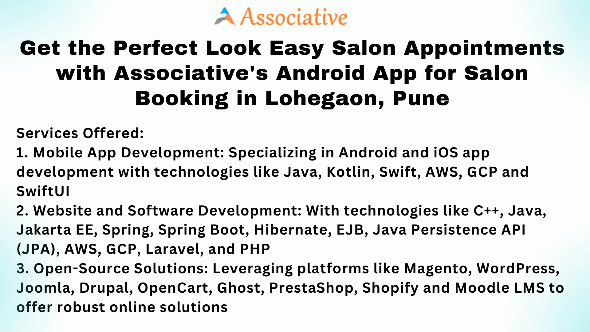 Get the Perfect Look Easy Salon Appointments with Associative's Android App for Salon Booking in Lohegaon, Pune