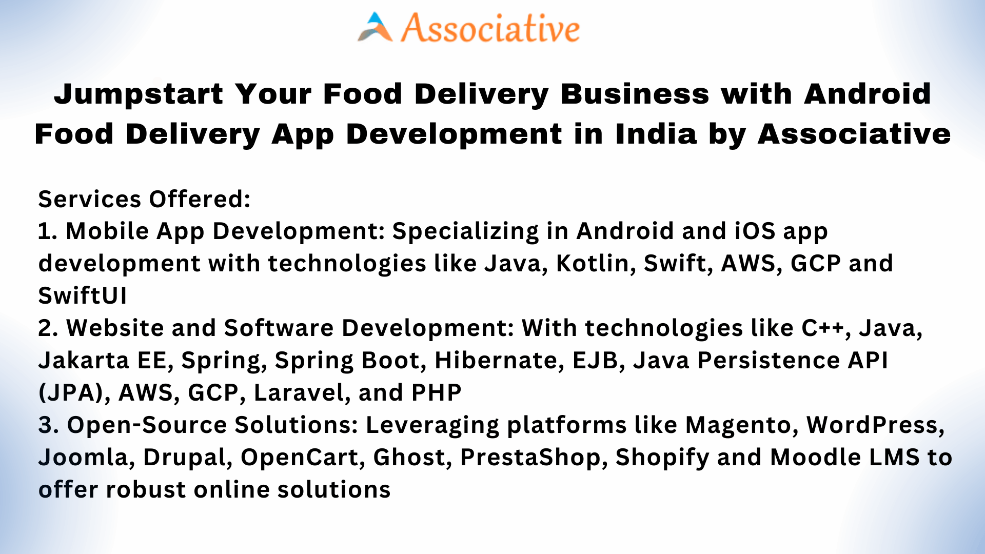 Jumpstart Your Food Delivery Business with Android Food Delivery App Development in India by Associative