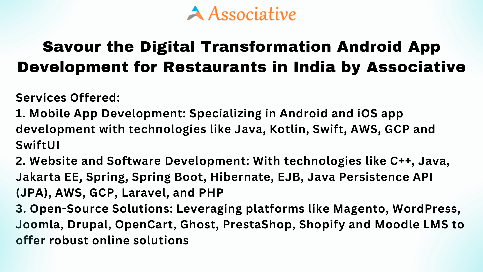 Savour the Digital Transformation Android App Development for Restaurants in India by Associative