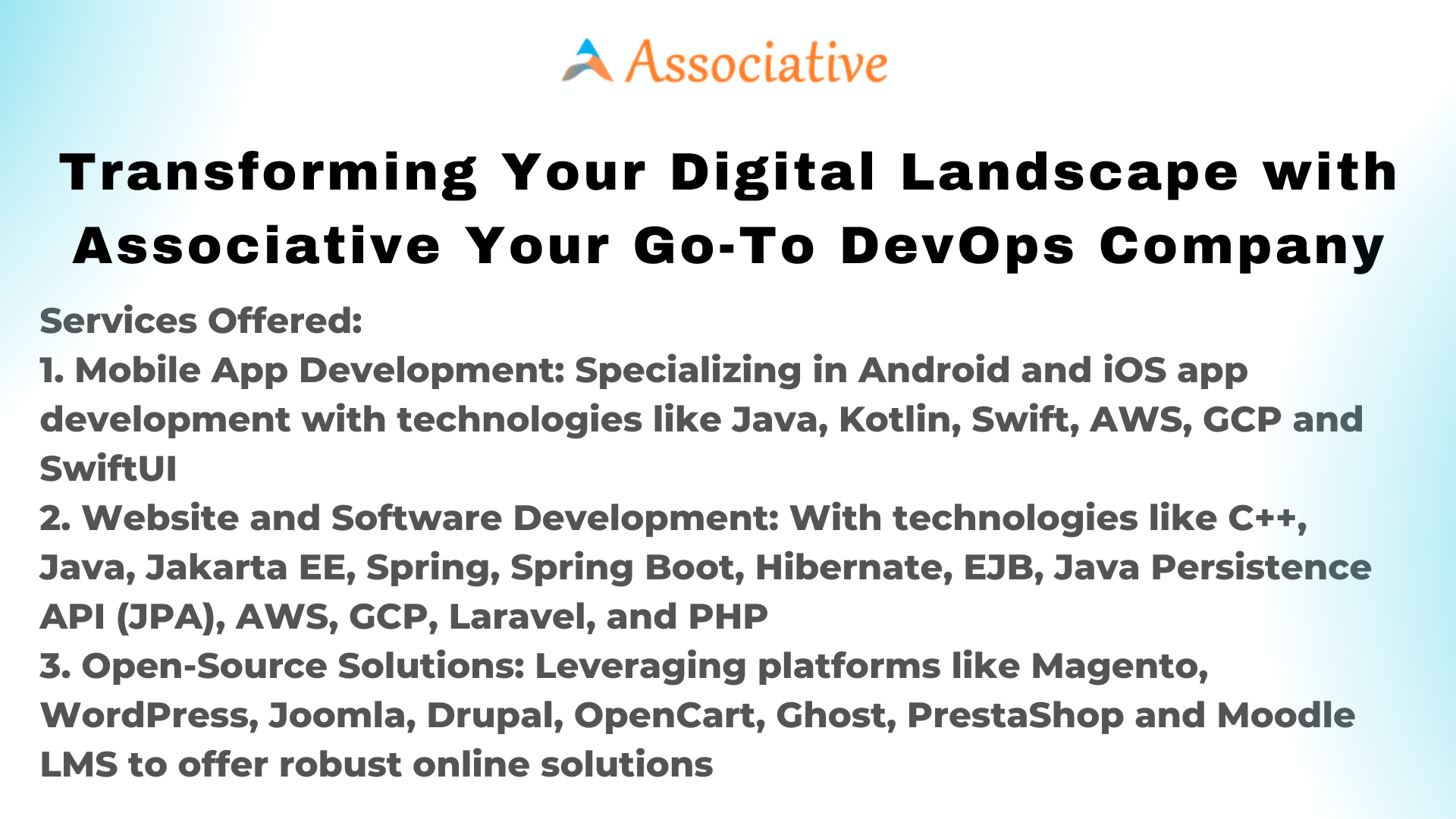 Transforming Your Digital Landscape with Associative Your Go-To DevOps Company