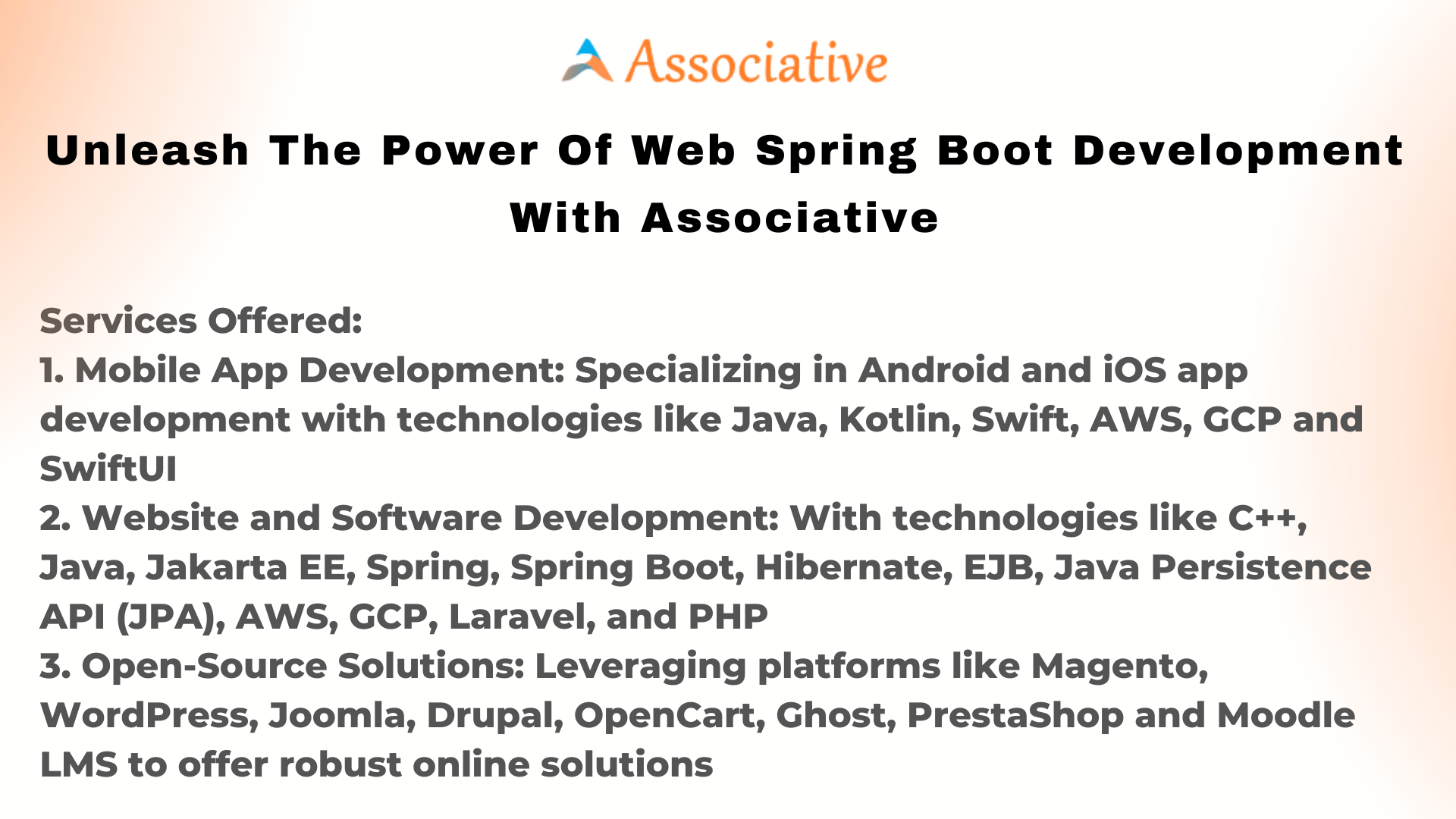 Unleash the Power of Web Spring Boot Development with Associative