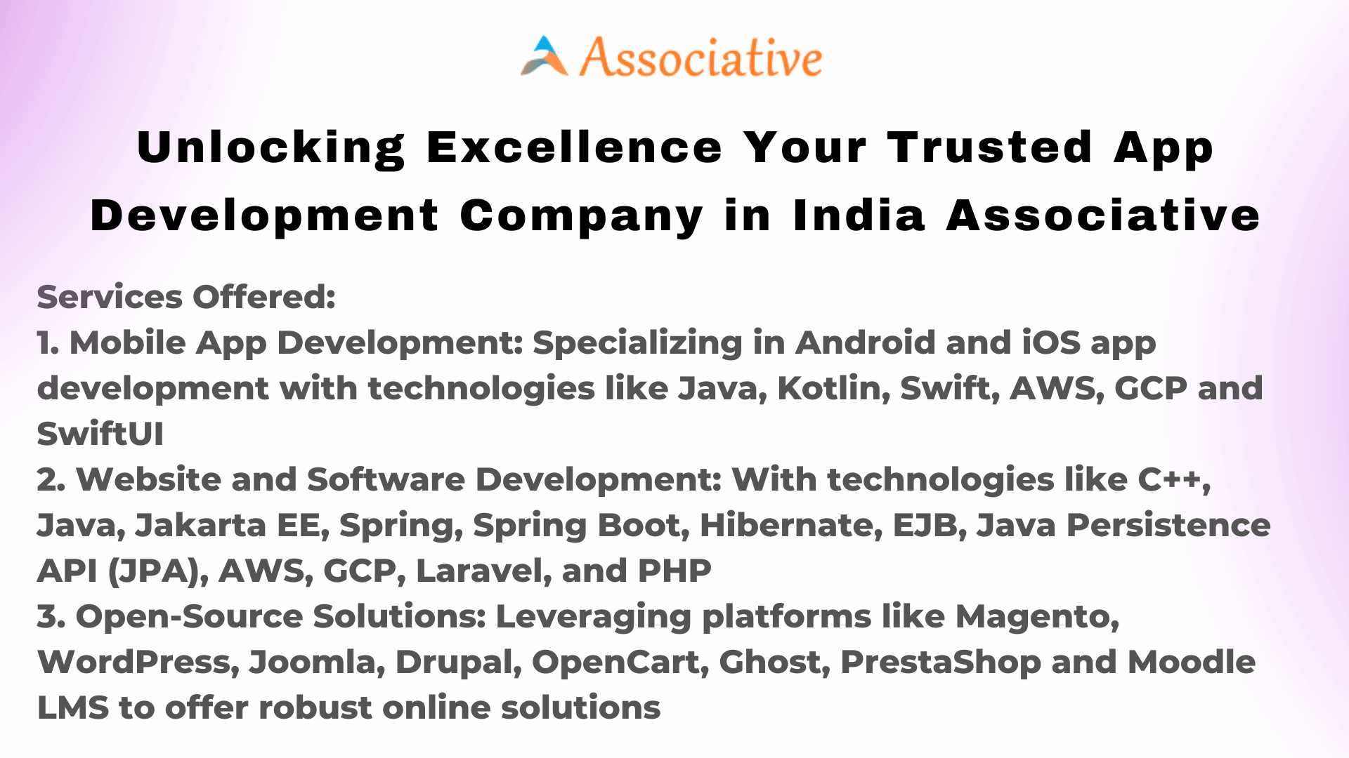 Unlocking Excellence Your Trusted App Development Company in India Associative