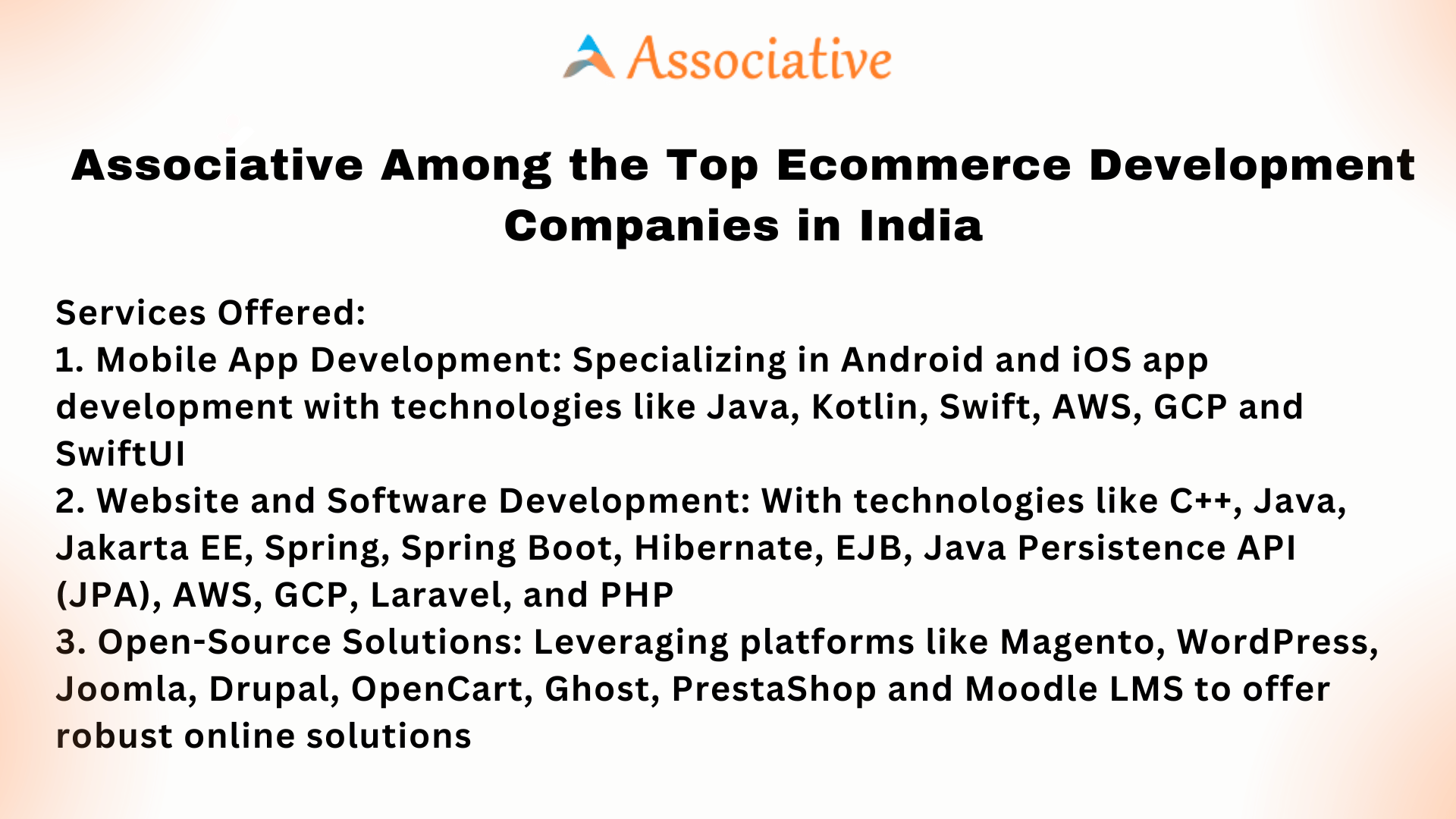 Associative Among the Top Ecommerce Development Companies in India