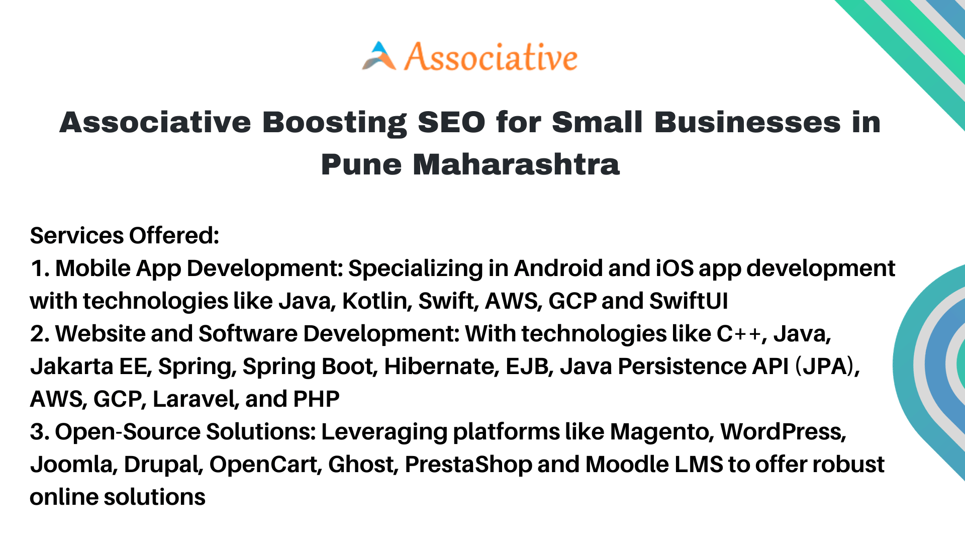 Associative Boosting SEO for Small Businesses in Pune Maharashtra