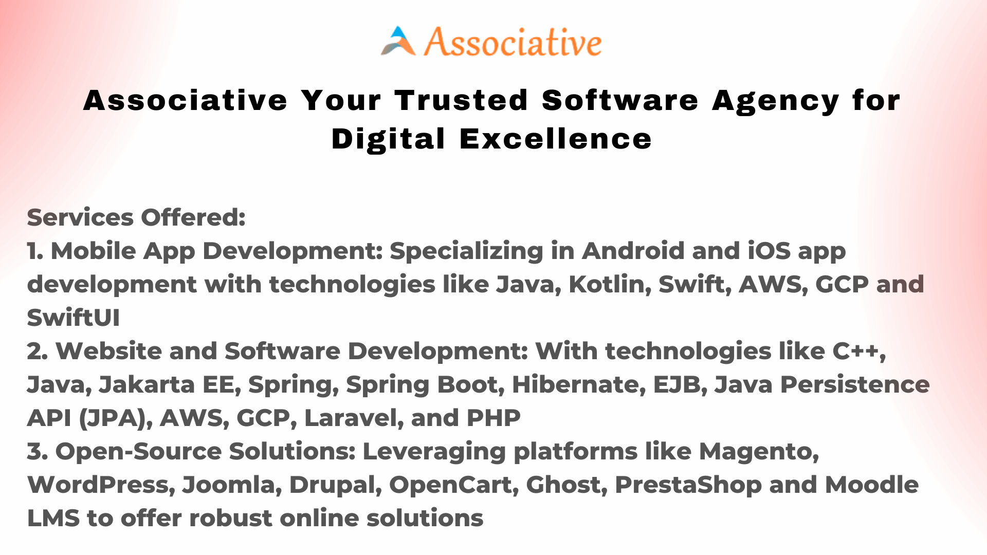 Associative Your Trusted Software Agency for Digital Excellence