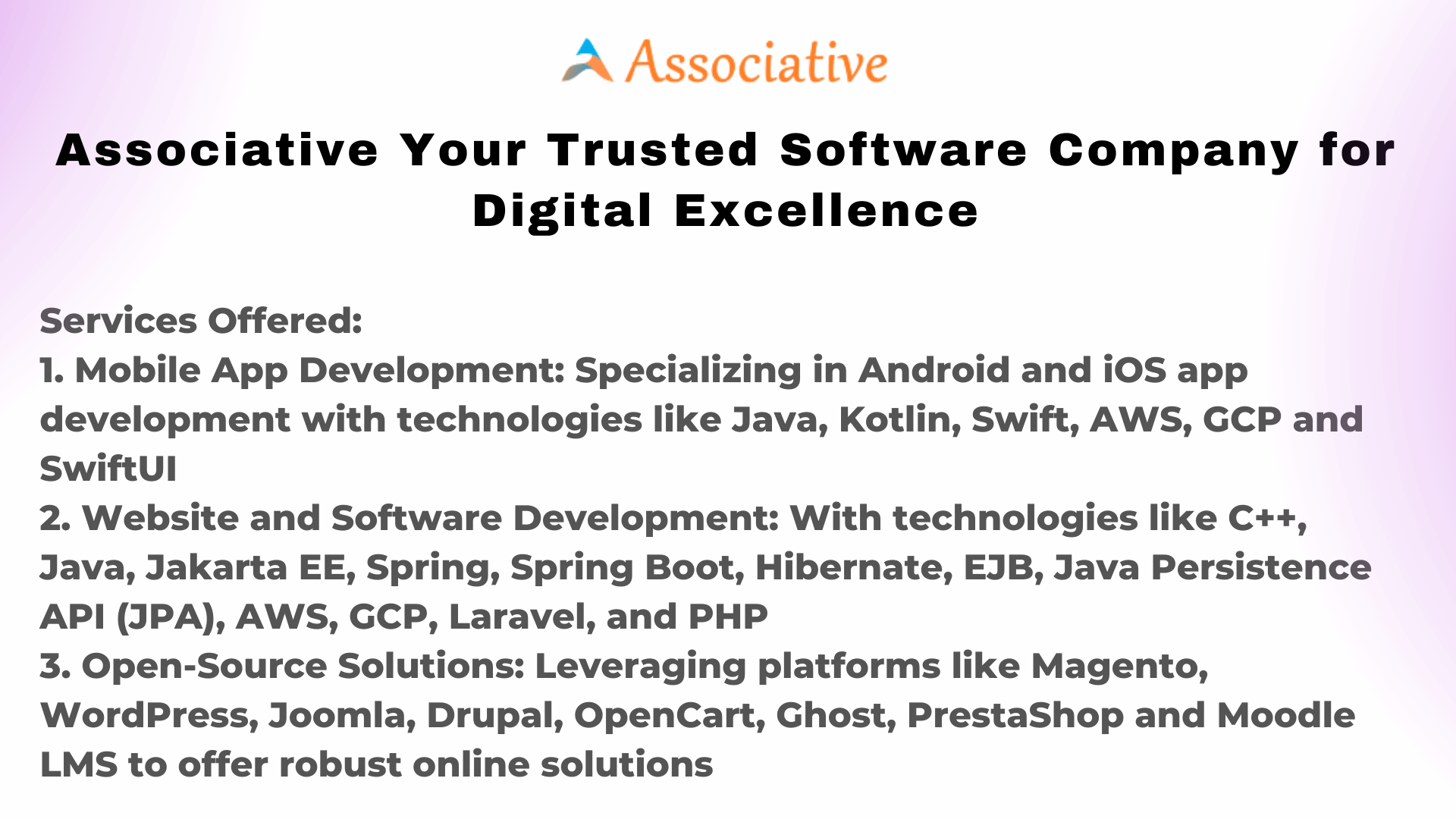 Associative Your Trusted Software Company for Digital Excellence