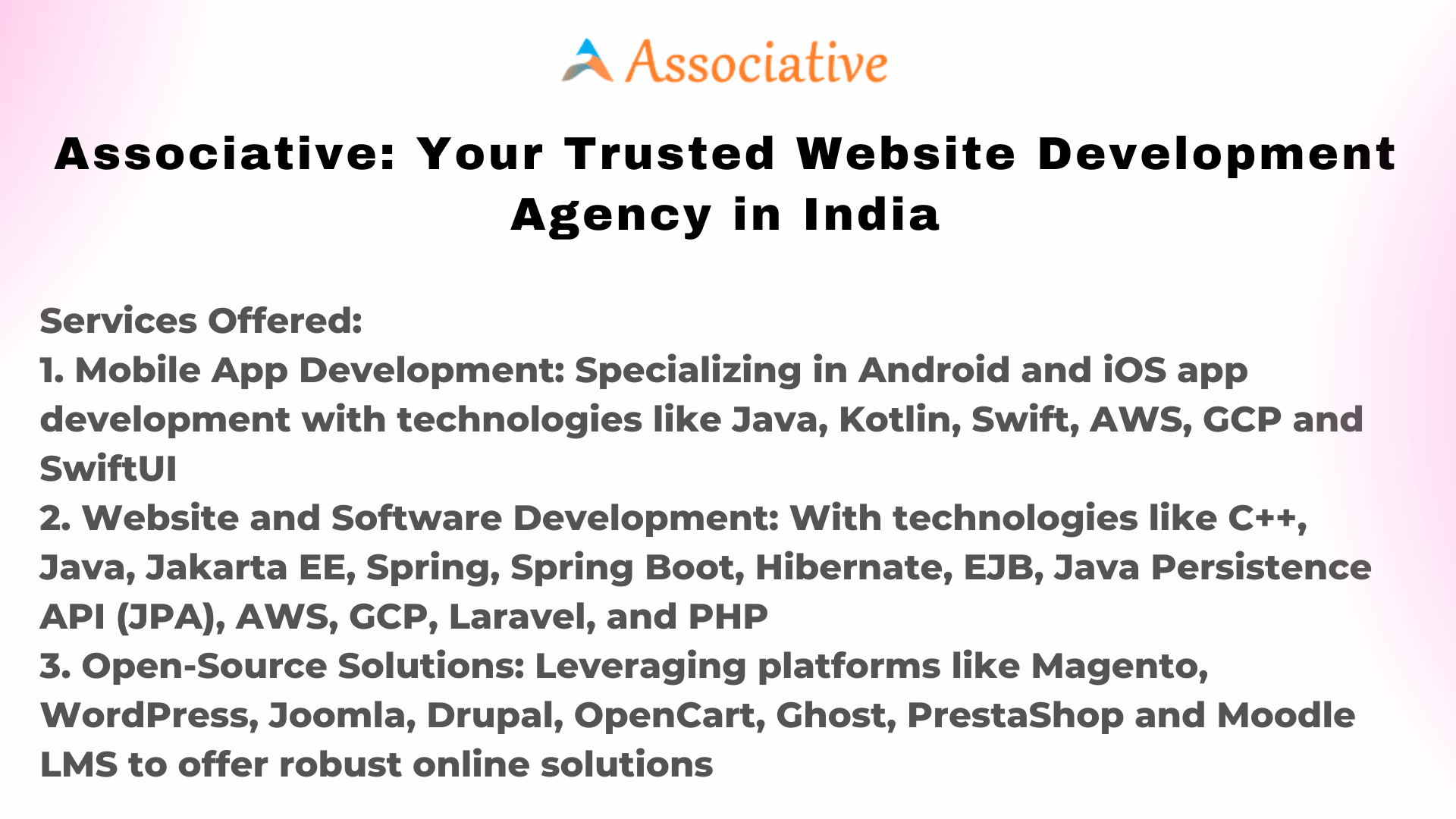 Associative Your Trusted Website Development Agency in India