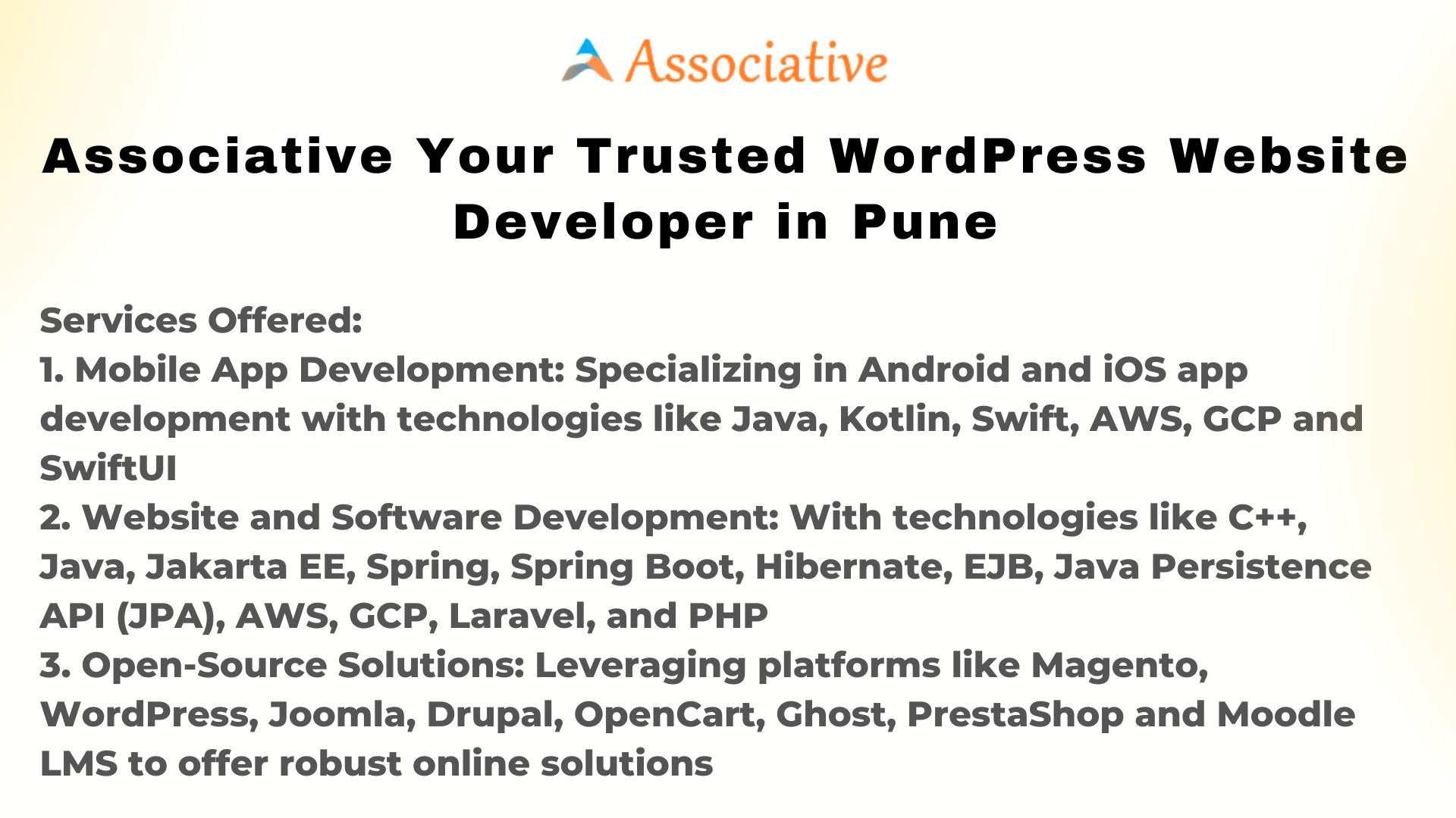 Associative Your Trusted WordPress Website Developer in Pune