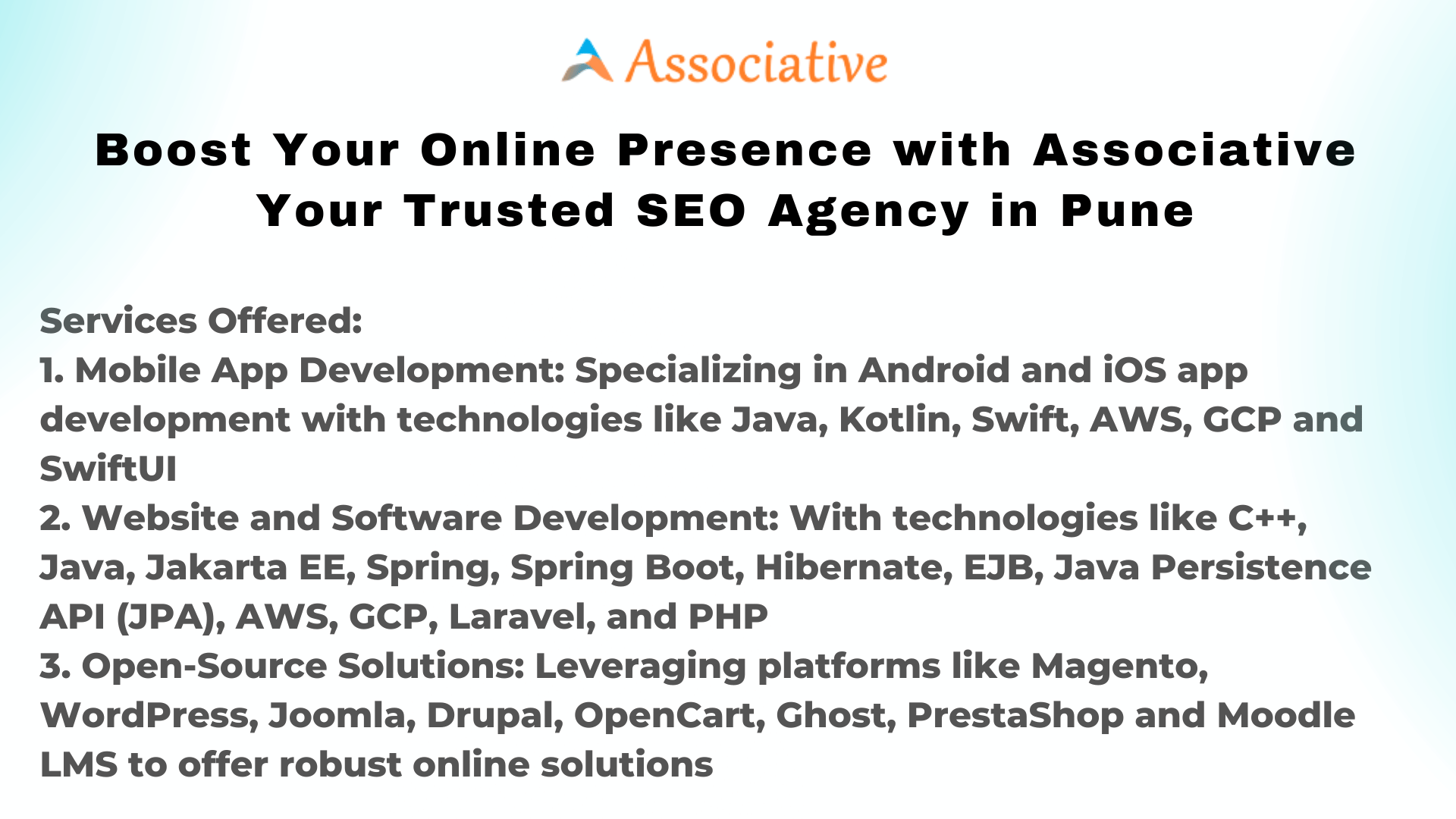 Boost Your Online Presence with Associative Your Trusted SEO Agency in Pune
