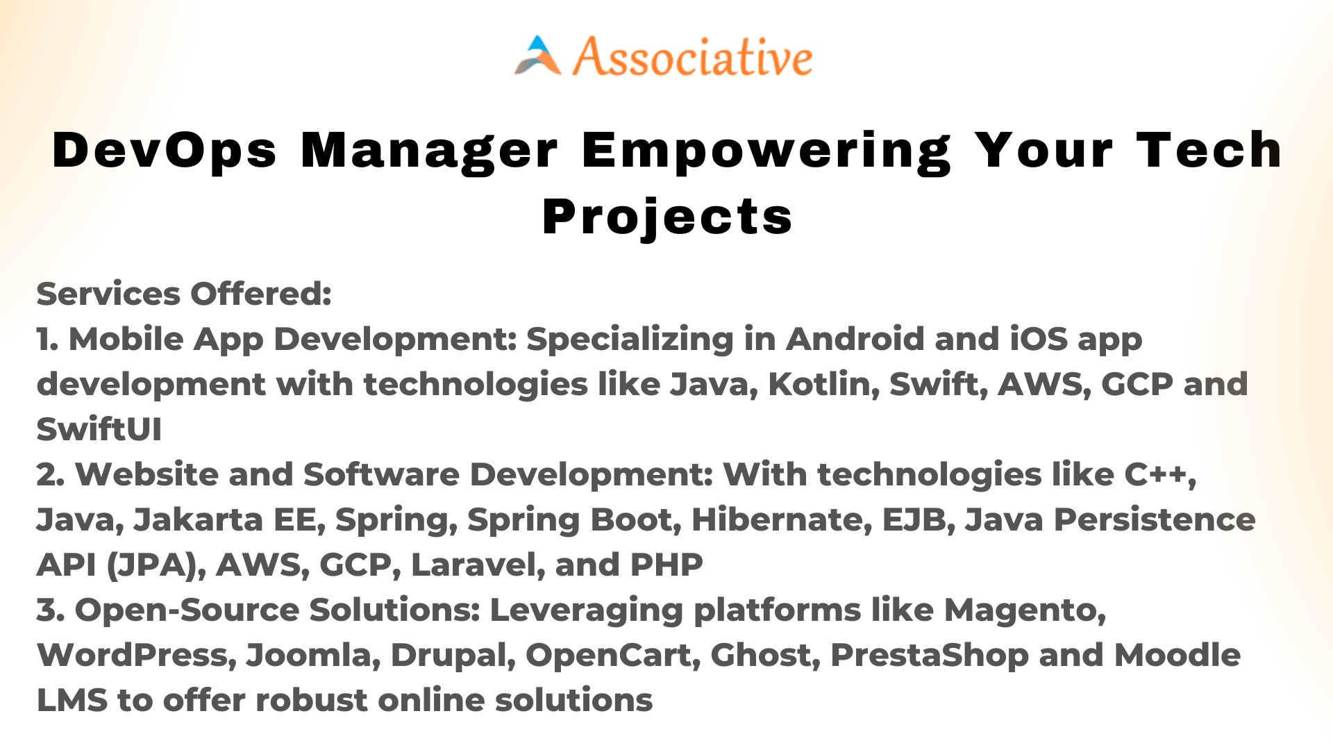 DevOps Manager Empowering Your Tech Projects