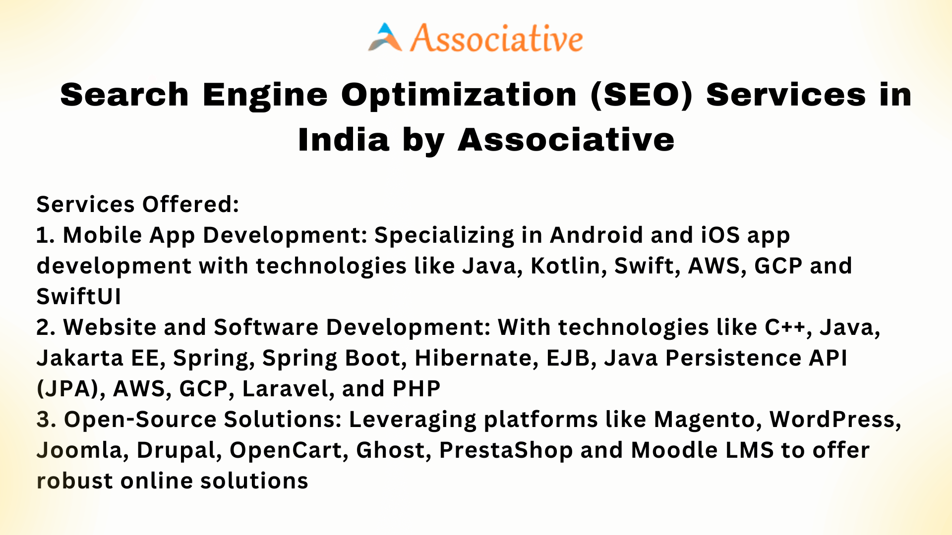 Search Engine Optimization (SEO) Services in India by Associative
