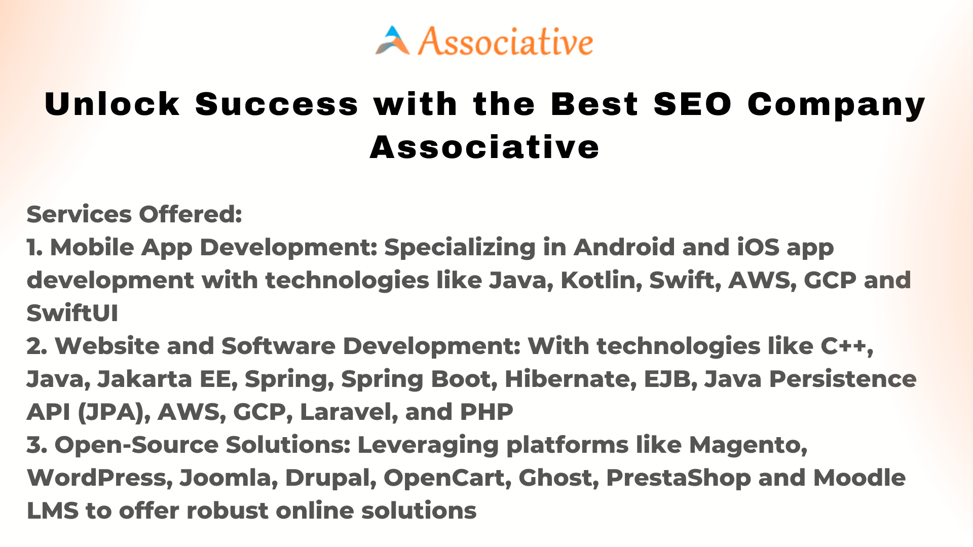 Unlock Success with the Best SEO Company Associative