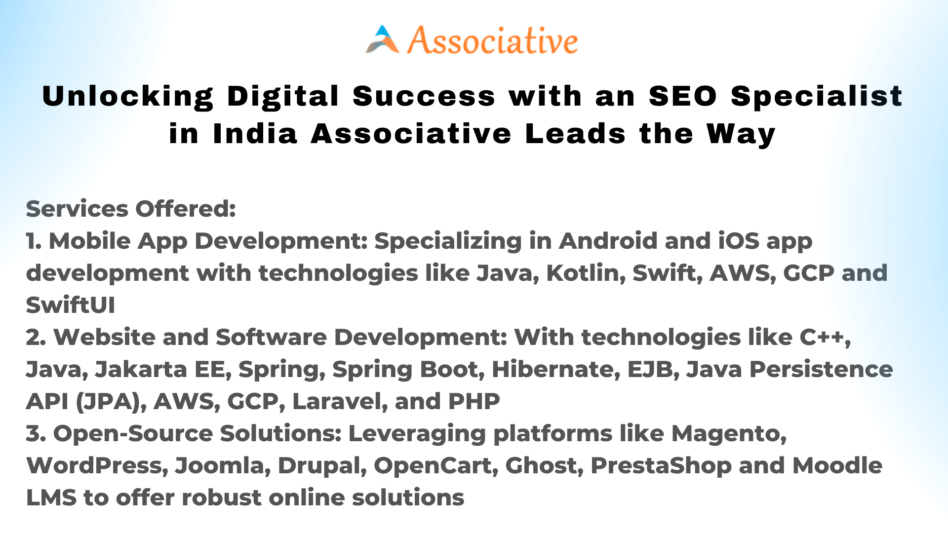 Unlocking Digital Success with an SEO Specialist in India Associative Leads the Way