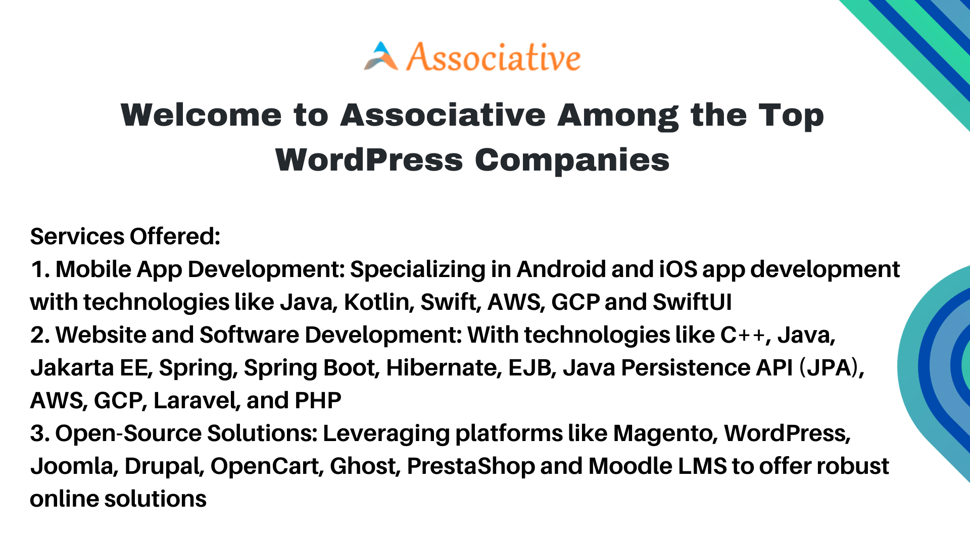 Welcome to Associative Among the Top WordPress Companies
