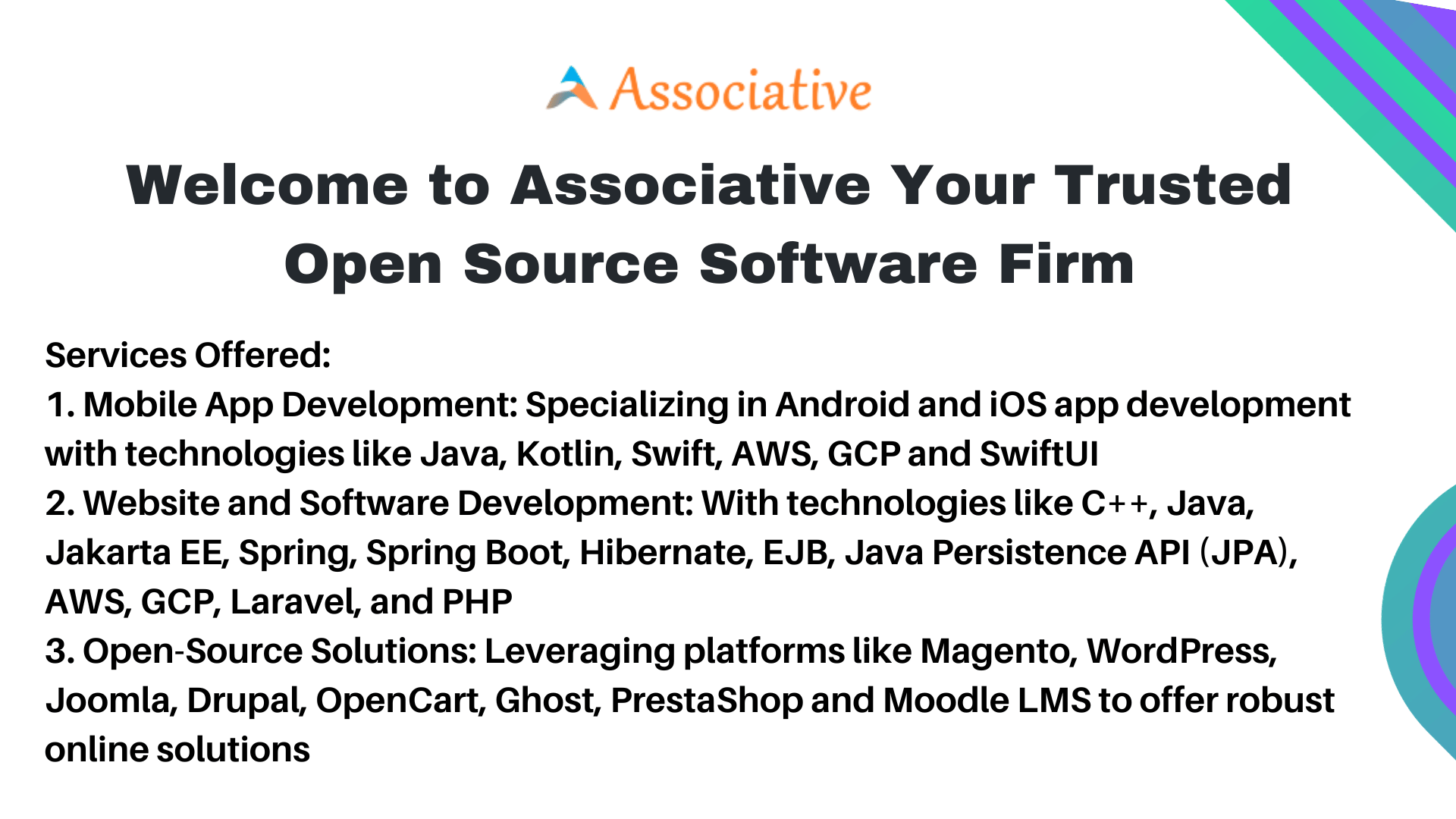 Welcome to Associative Your Trusted Open Source Software Firm